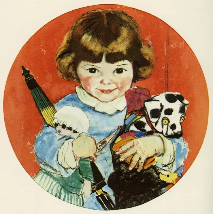 Framed Print : Little girl clutching her toys Framed Print : Little girl clutching her toys