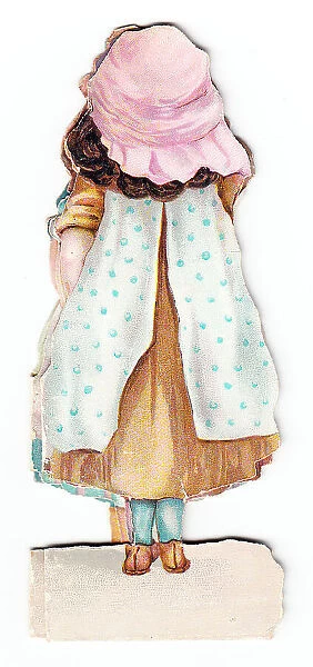 Little girl on a cutout Christmas card