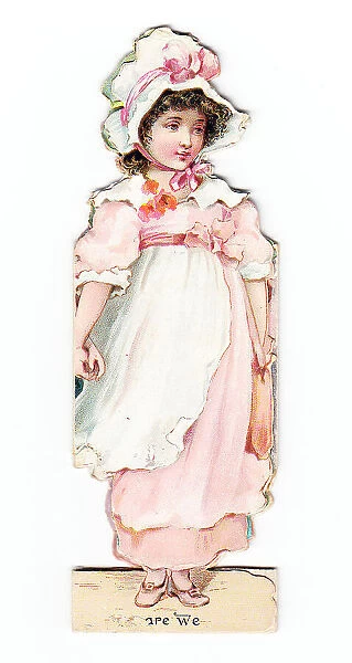 Little girl on a cutout greetings card