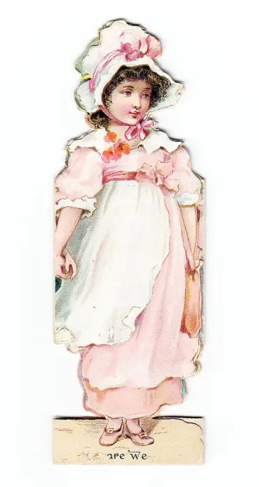 Framed Print : Little girl on a cutout greetings card Framed Print : Little girl on a cutout greetings card