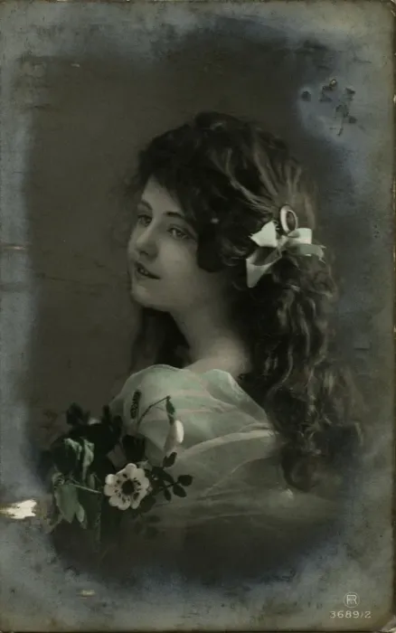 Framed Print : Little girl with dark hair and flowers Framed Print : Little girl with dark hair and flowers