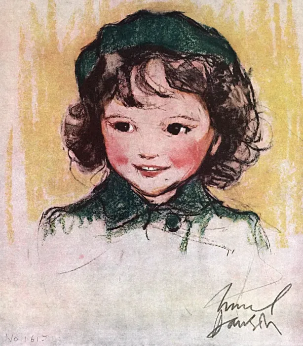 Framed Print : Little girl in green by Muriel Dawson Framed Print : Little girl in green by Muriel Dawson