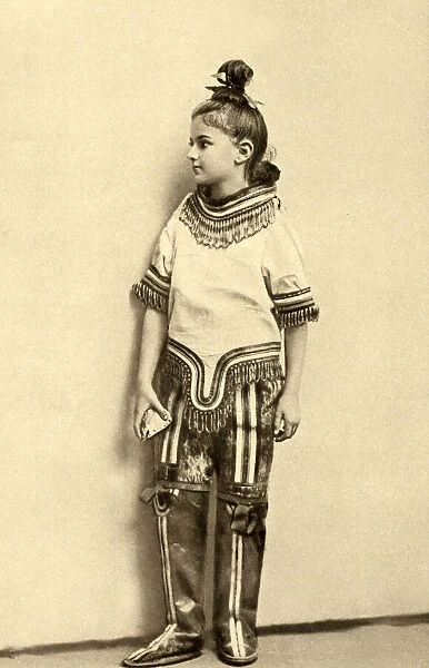 Little girl in Greenland eskimo costume, Denmark