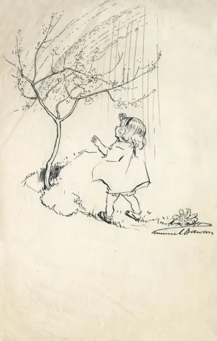 Framed Print : Little girl looking up at a tree Framed Print : Little girl looking up at a tree