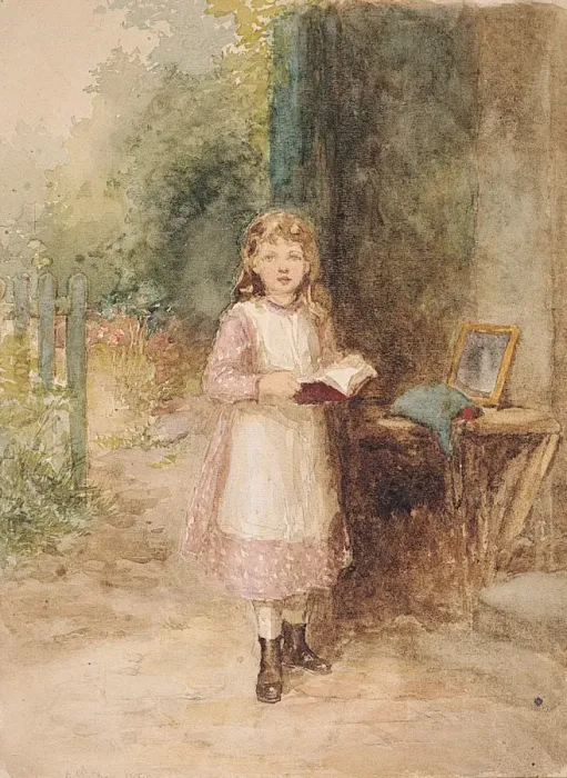 Framed Print : Little Girl with Open Book Framed Print : Little Girl with Open Book