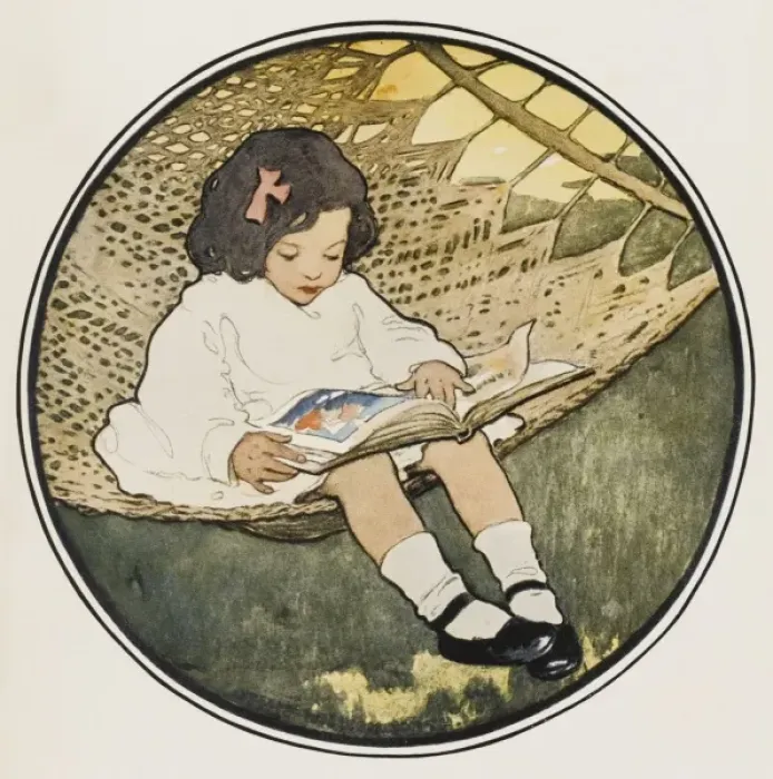 Framed Print : A Little Girl Reading Framed Print : A Little Girl Reading