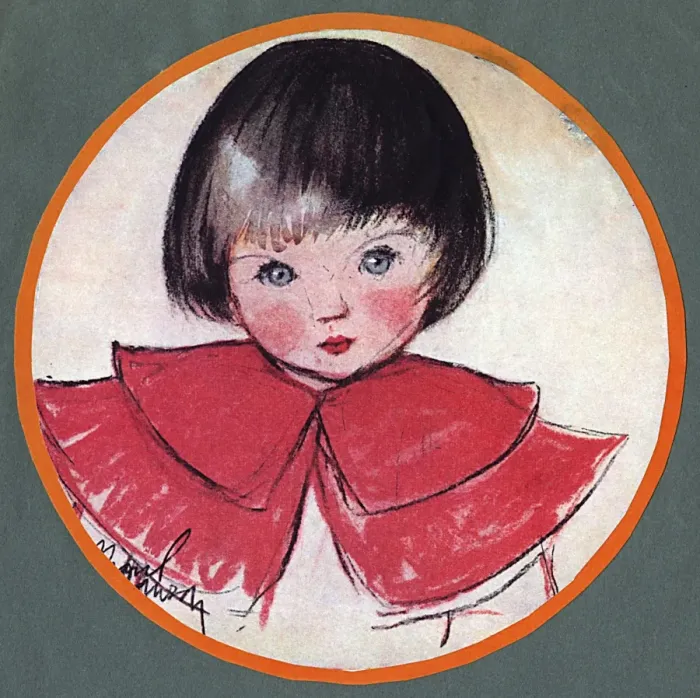 Framed Print : Little girl in red by Muriel Dawson