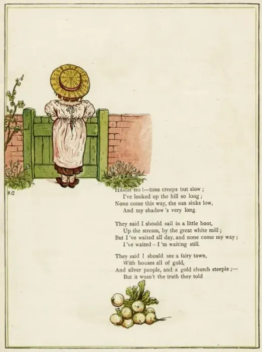 Framed Print : Little girl standing at a garden gate Framed Print : Little girl standing at a garden gate