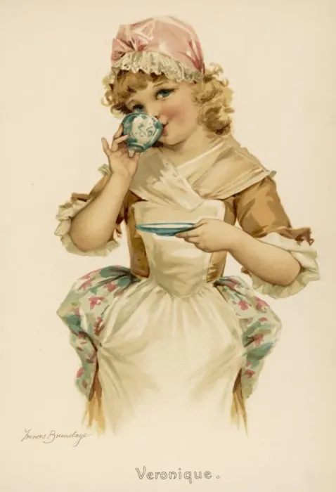 Framed Print : Little Girl Takes Tea Framed Print : Little Girl Takes Tea