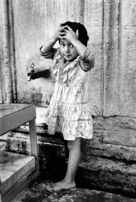 Framed Print : Little girl at water tap, Istanbul Framed Print : Little girl at water tap, Istanbul