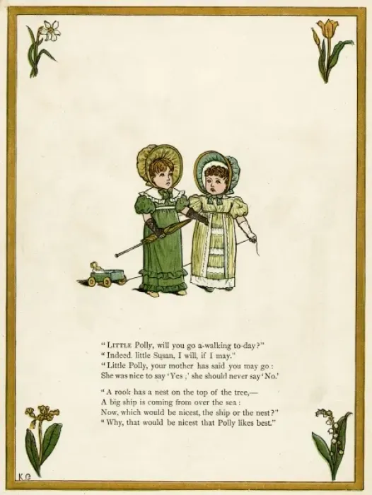Framed Print : Two little girls going for a walk Framed Print : Two little girls going for a walk