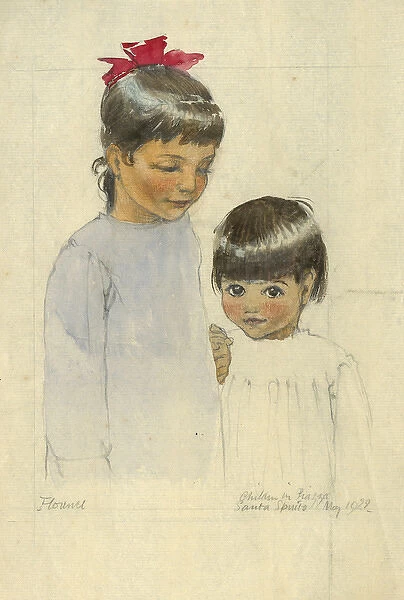 Two little girls by Muriel Dawson