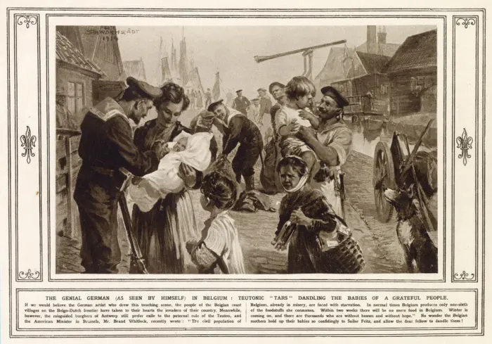 Framed Print : It is a little-known fact that the Belgians were delighted when their kindly Framed Print : It is a little-known fact that the Belgians were delighted when their kindly