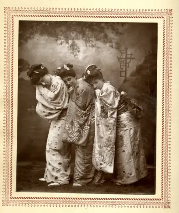 Framed Print : Three Little Maids from School - Grey, Braham and Bond Framed Print : Three Little Maids from School - Grey, Braham and Bond