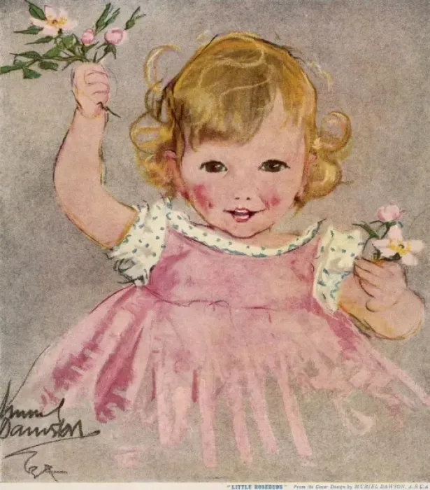 Framed Print : Little Rosebuds by Muriel Dawson Framed Print : Little Rosebuds by Muriel Dawson