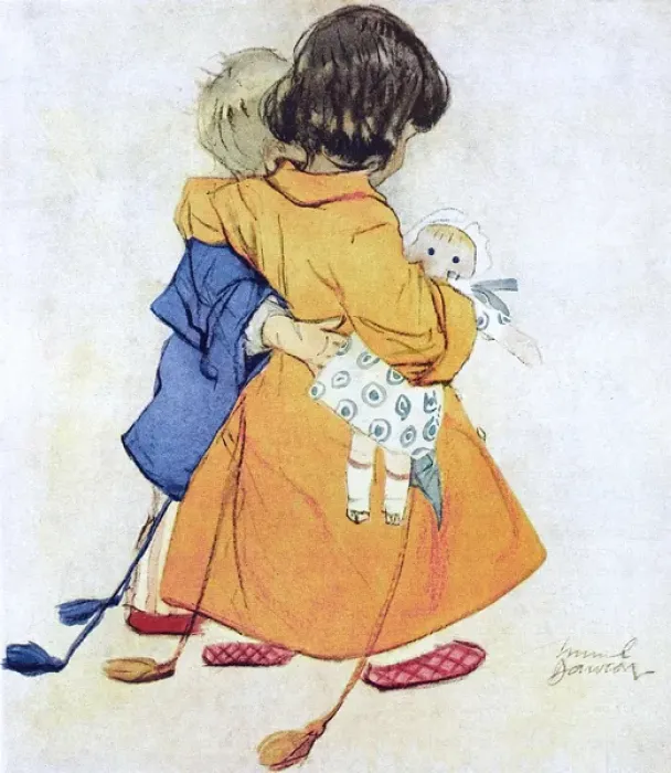 Framed Print : Two Little Sleepy Heads by Muriel Dawson