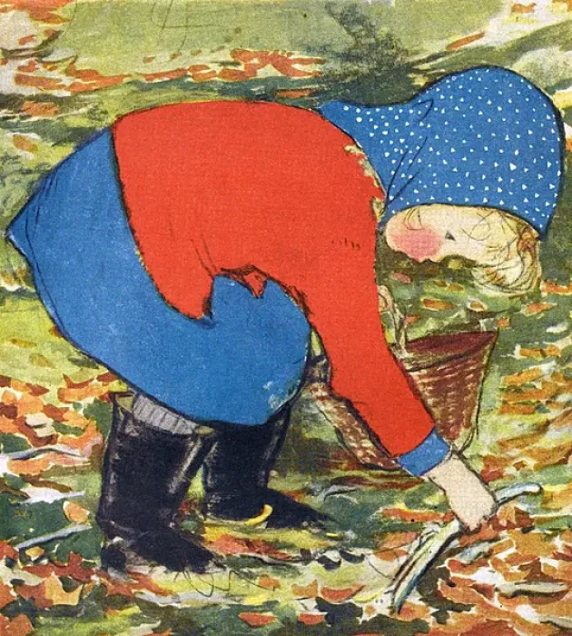 Framed Print : Little Stick Gatherer by Muriel Dawson Framed Print : Little Stick Gatherer by Muriel Dawson