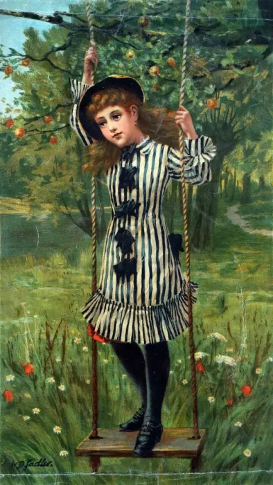 Framed Print : Little Thoughtful - girl on a swing Framed Print : Little Thoughtful - girl on a swing