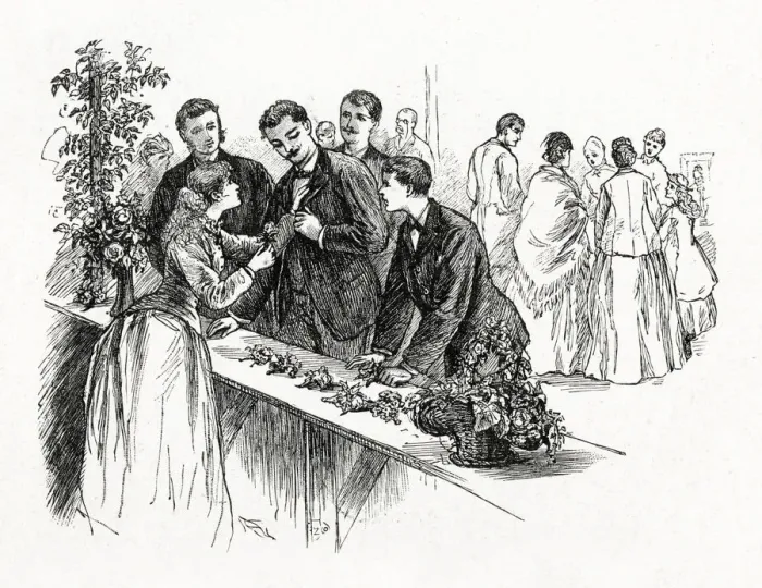 Framed Print : Little Women - Jos table at Mrs Chesters fair Framed Print : Little Women - Jos table at Mrs Chesters fair