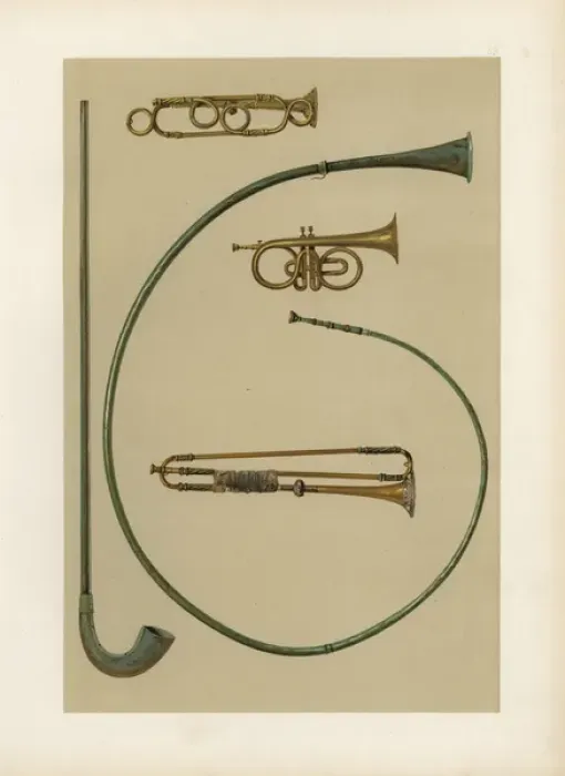 Framed Print : Lituus, buccina, cornet, and trumpets