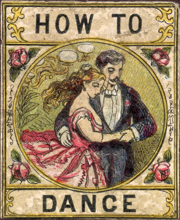 Framed Print : A lively couple show how it's done on the cover of this How To book. Date: circa 1880 Framed Print : A lively couple show how it's done on the cover of this How To book. Date: circa 1880