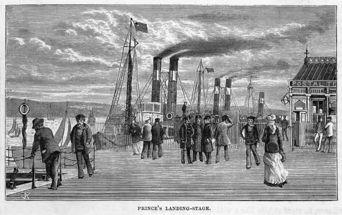 Framed Print : LIVERPOOL. Princes landing-stage, Liverpool, Merseyside Framed Print : LIVERPOOL. Princes landing-stage, Liverpool, Merseyside