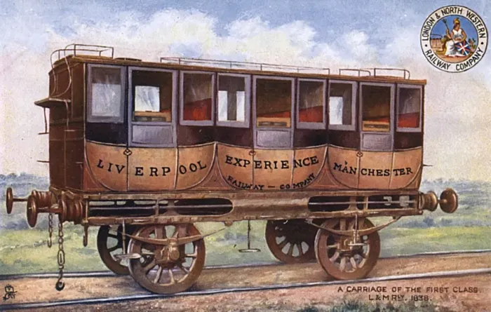 Framed Print : Liverpool and Manchester Railway - First Class Carriage Framed Print : Liverpool and Manchester Railway - First Class Carriage