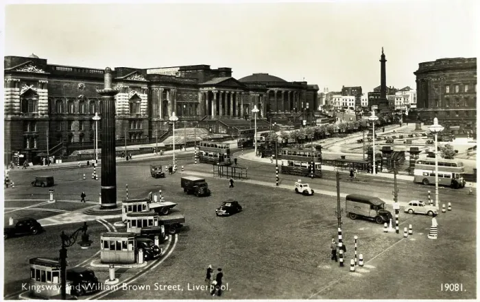 Framed Print : Liverpool, Merseyside - Kingsway and William Brown Street Framed Print : Liverpool, Merseyside - Kingsway and William Brown Street