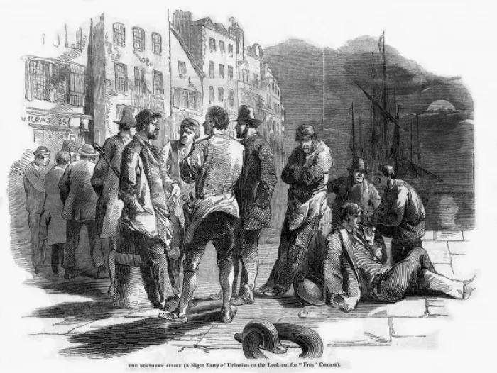 Framed Print : Liverpool Picket Line Framed Print : Liverpool Picket Line
