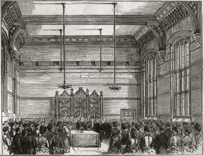 Framed Print : Liverpool Seamens Orphanage - Opening Ceremony in Dining Ha Framed Print : Liverpool Seamens Orphanage - Opening Ceremony in Dining Ha