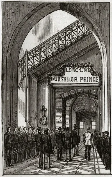 Framed Print : Liverpool Seamens Orphanage Opening Royal Party at Entrance Framed Print : Liverpool Seamens Orphanage Opening Royal Party at Entrance