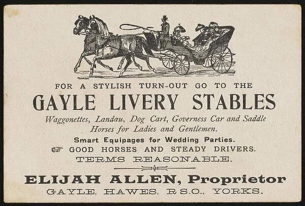 Livery Stable Card