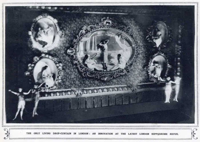 Framed Print : Living drop-curtain in Better Days, London Hippodrome Framed Print : Living drop-curtain in Better Days, London Hippodrome