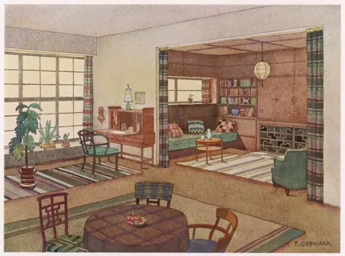 Framed Print : Living Room 1929 Framed Print : Living Room 1929