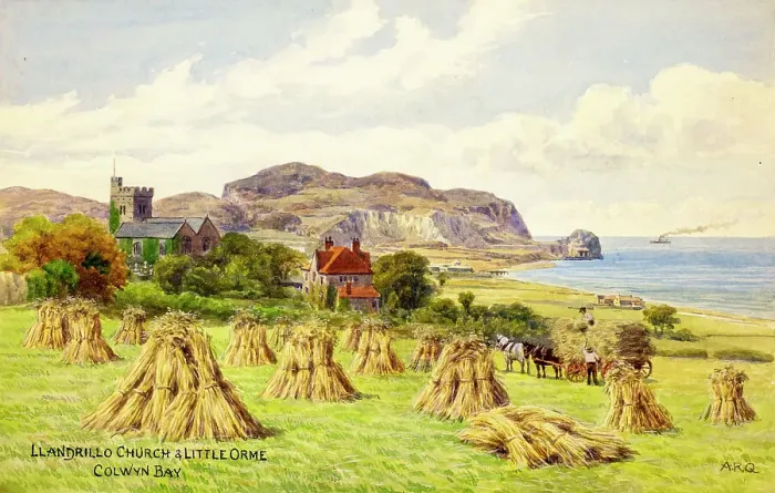 Framed Print : Llandrillo Church & Little Orme, Colwyn Bay, Clwyd, N Wales Framed Print : Llandrillo Church & Little Orme, Colwyn Bay, Clwyd, N Wales