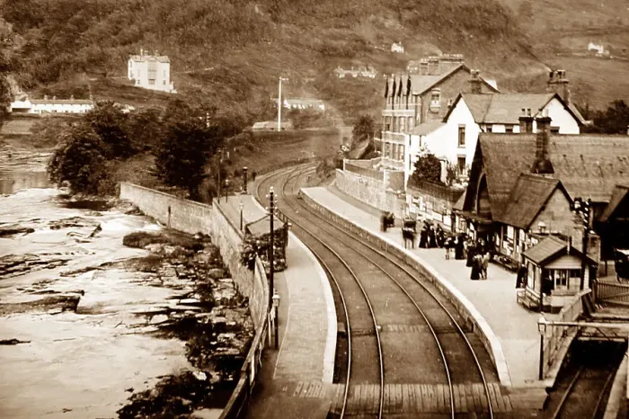 Framed Print : Llangollen Railway Station, Wales, Victorian period Framed Print : Llangollen Railway Station, Wales, Victorian period