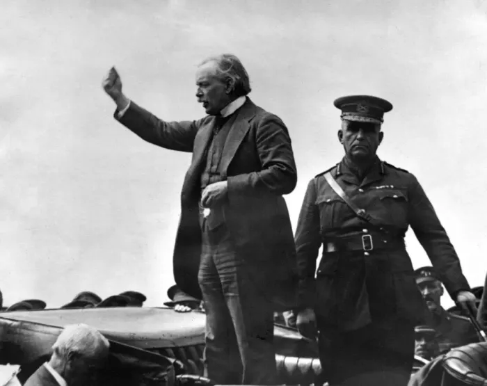 Framed Print : Lloyd George giving a speech from a car Framed Print : Lloyd George giving a speech from a car