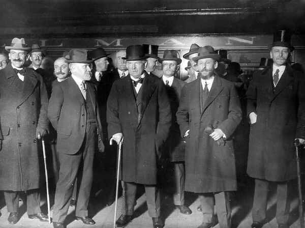 Lloyd George and others on a railway platform
