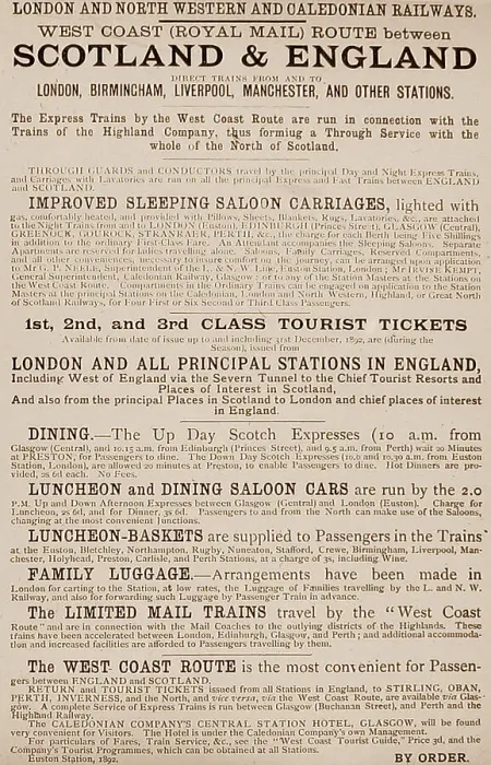 Framed Print : LNWR and Caledonian Railway Poster Victorian period Framed Print : LNWR and Caledonian Railway Poster Victorian period