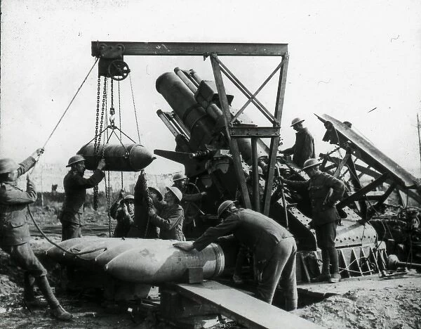 Loading a large field gun