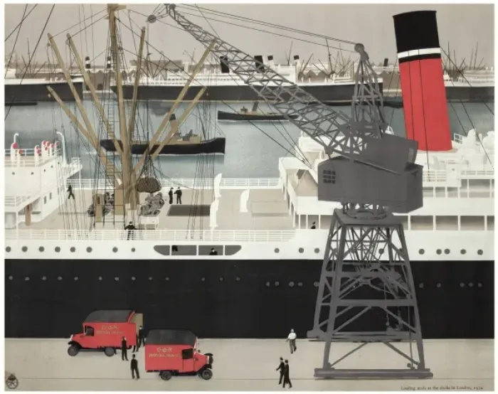 Framed Print : Loading mails at the docks in London Framed Print : Loading mails at the docks in London