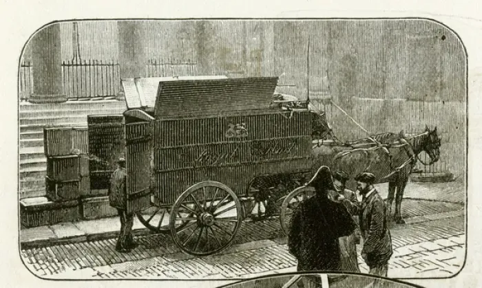 Framed Print : Loading Postal Orders, Bank of England, City of London Framed Print : Loading Postal Orders, Bank of England, City of London