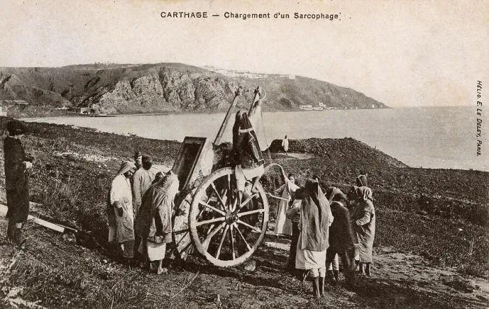 Framed Print : Loading a sarcophagus, Carthage, Tunisia, North Africa Framed Print : Loading a sarcophagus, Carthage, Tunisia, North Africa