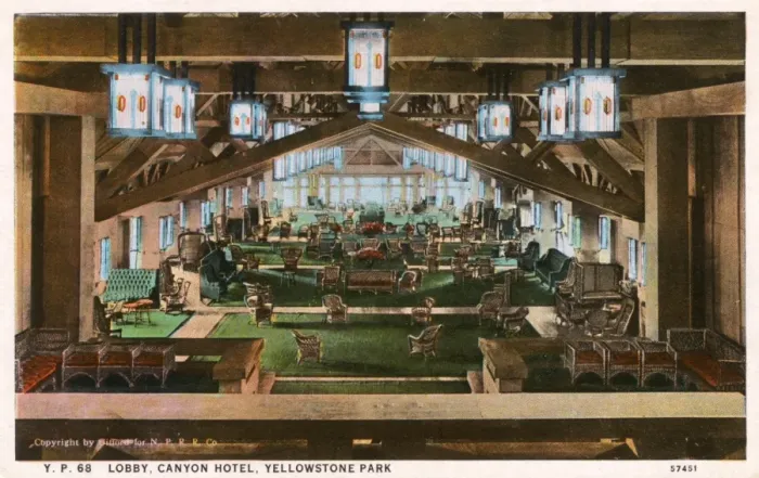 Framed Print : Lobby of Canyon Hotel, Yellowstone National Park, USA Framed Print : Lobby of Canyon Hotel, Yellowstone National Park, USA