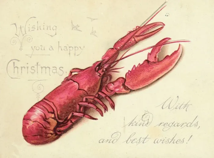 Framed Print : Lobster on a Christmas card Framed Print : Lobster on a Christmas card