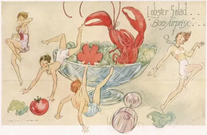 Framed Print : Lobster Salad, Bon Surprise, by A. K. MacDonald Framed Print : Lobster Salad, Bon Surprise, by A. K. MacDonald