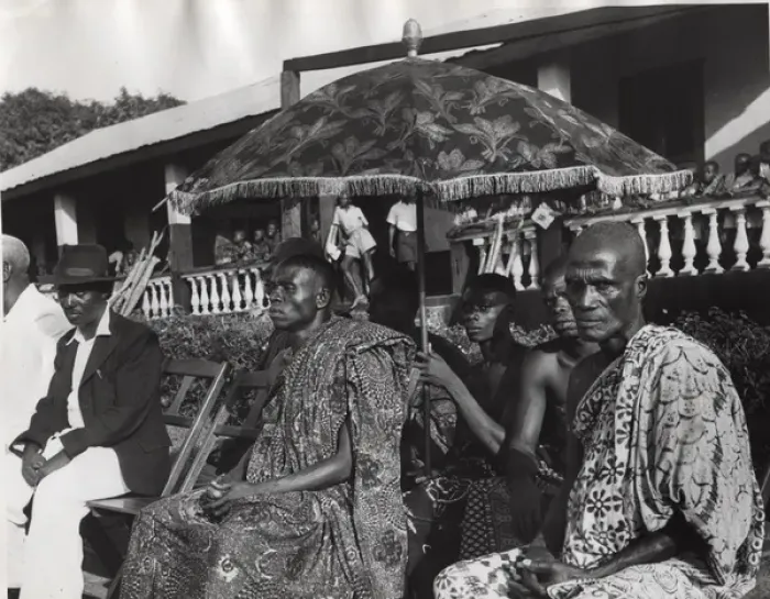 Framed Print : Local Chief watching scouting rally, Ghana, West Africa Framed Print : Local Chief watching scouting rally, Ghana, West Africa