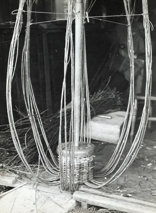 Framed Print : Local withies (willow branches) for making crab or lobster pots, Beesands, Start Bay, Devon Date: 1960 Framed Print : Local withies (willow branches) for making crab or lobster pots, Beesands, Start Bay, Devon Date: 1960