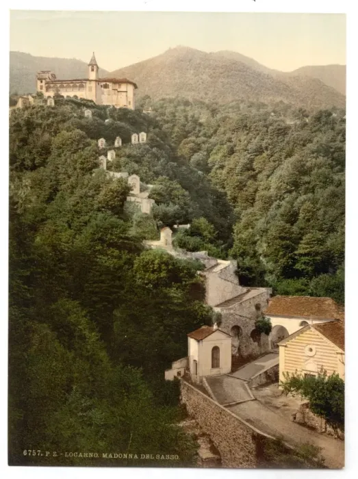 Framed Print : Locarno, Madonna del Sasso, and chapels, Tessin, Switzerland Framed Print : Locarno, Madonna del Sasso, and chapels, Tessin, Switzerland