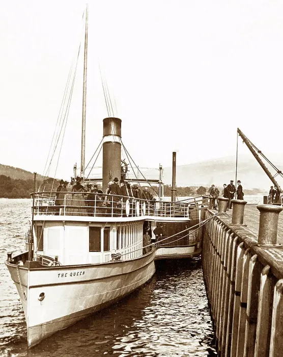 Framed Print : Loch Lomond The Queen paddle steamer Victorian period Framed Print : Loch Lomond The Queen paddle steamer Victorian period